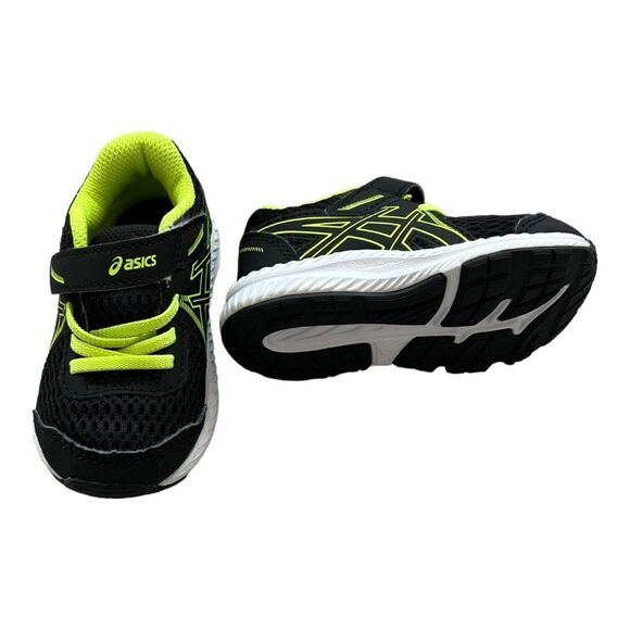 ASICS baby sneakers, black and neon yellow, toddler US 5, NWOT - Picture 2 of 3